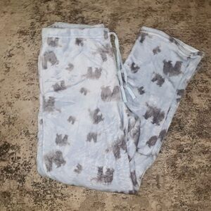 BearPaw Light Blue Plush Pajama Size Pants with Gray Animal Print